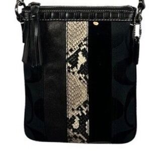 NWOT Coach Signature Stripe Bag Python Snake Crossbody Swingpack